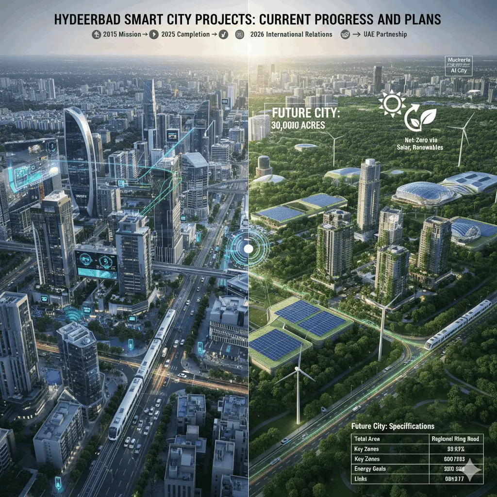 Hyderabad Smart City Projects 2026: Future City Vision, Net-Zero Targets & Infra Updates