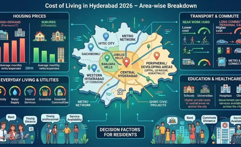  Cost of Living in Hyderabad 2026: Area-Wise Rent (₹15K–₹80K), Expenses & Best Places to Live