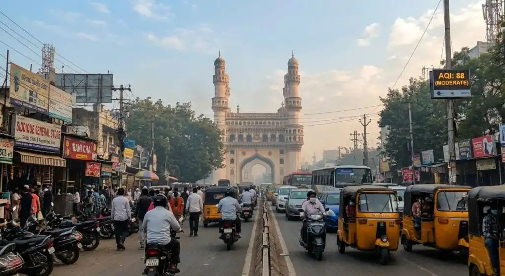 Hyderabad AQI Monthly Analysis: Pollution Spike in Mid-Month, Air Quality Improves Later