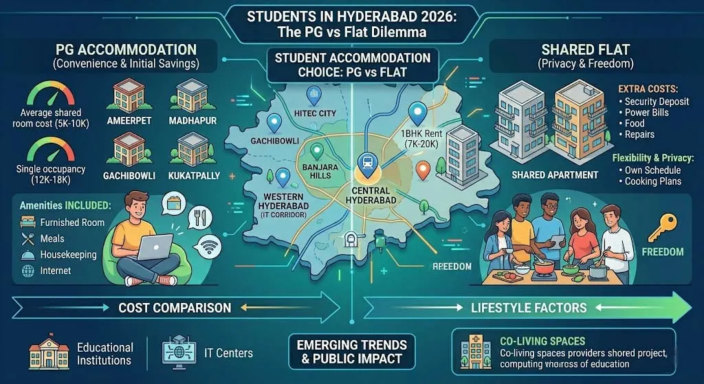 PG vs Flat in Hyderabad 2026 Which Is Better for Students