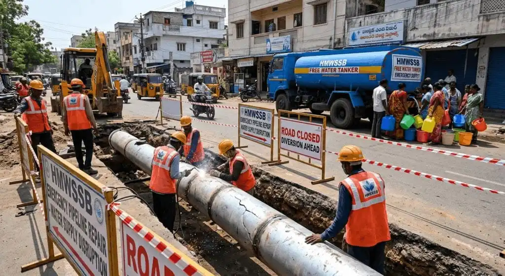 Water Supply Disruption in Hyderabad Areas Affected, Repair Work and Restoration Timeline By Hyderabad News