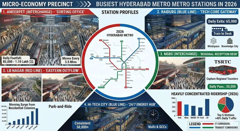 Busiest Metro Stations in Hyderabad (2026 Ranking)