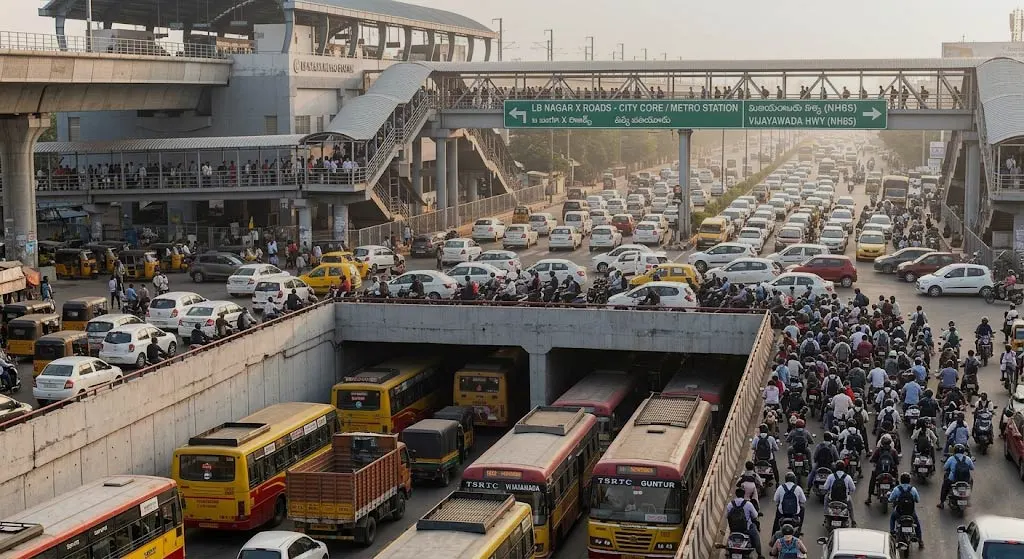 LB Nagar – Hyderabad’s Eastern Gateway Traffic Jam