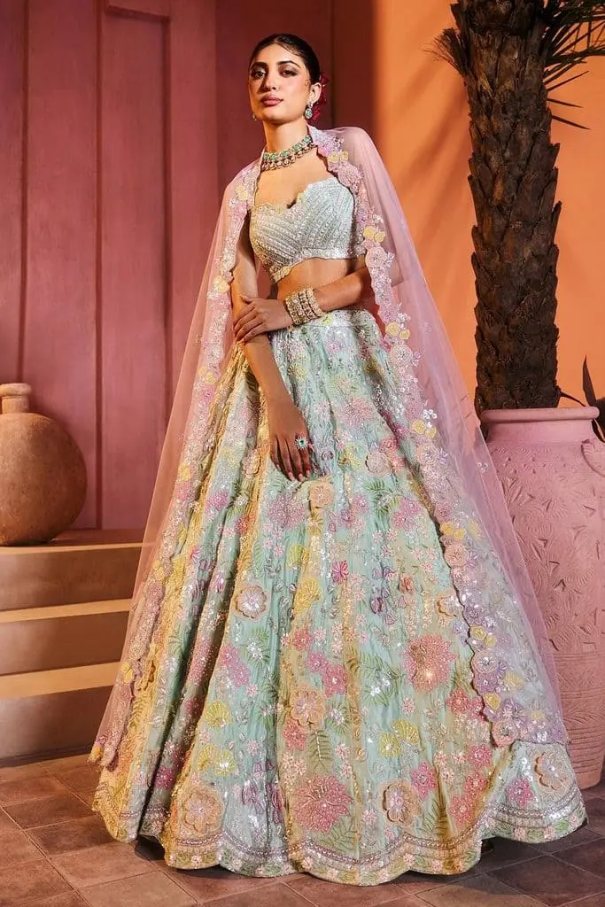 Pre-draped saree Indian wedding guest outfit